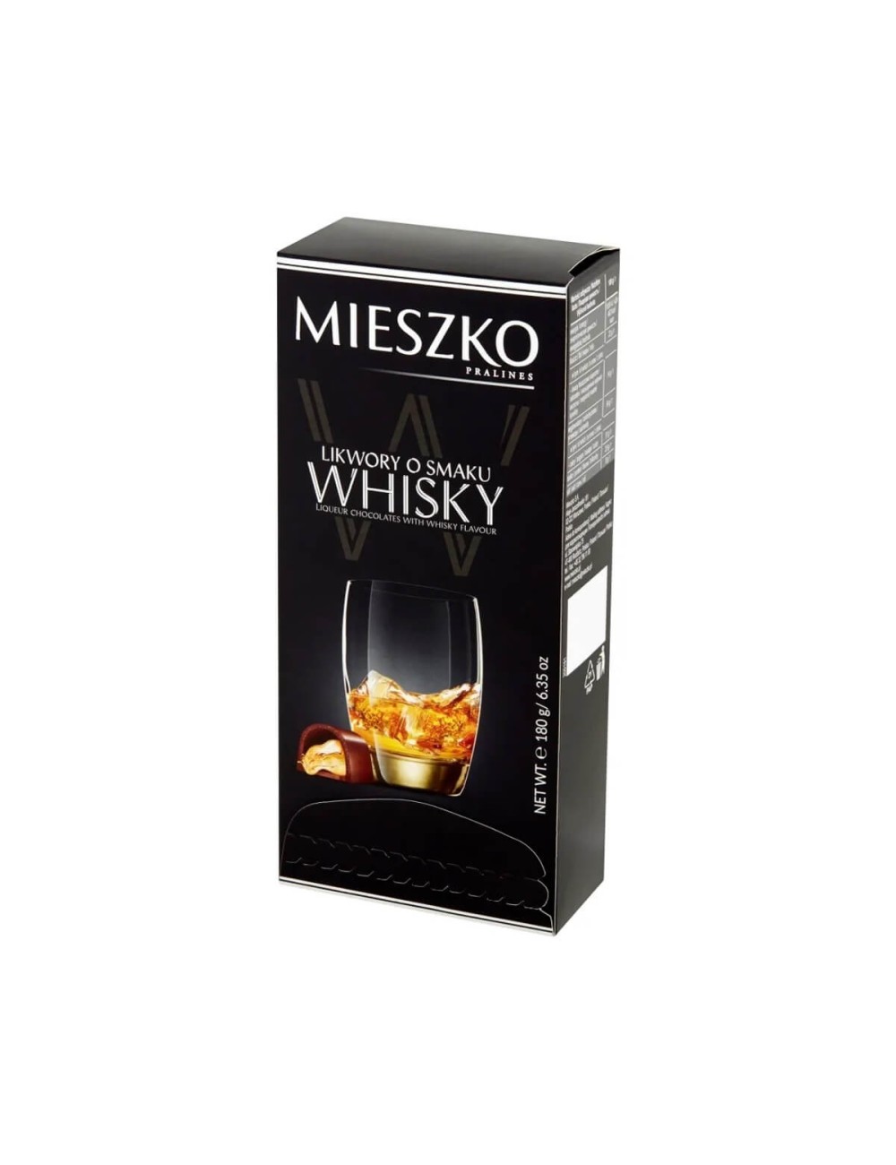 MIESZKO PRALINES CZEKOLADKI Z NADZIENIEM WHISKY 180G