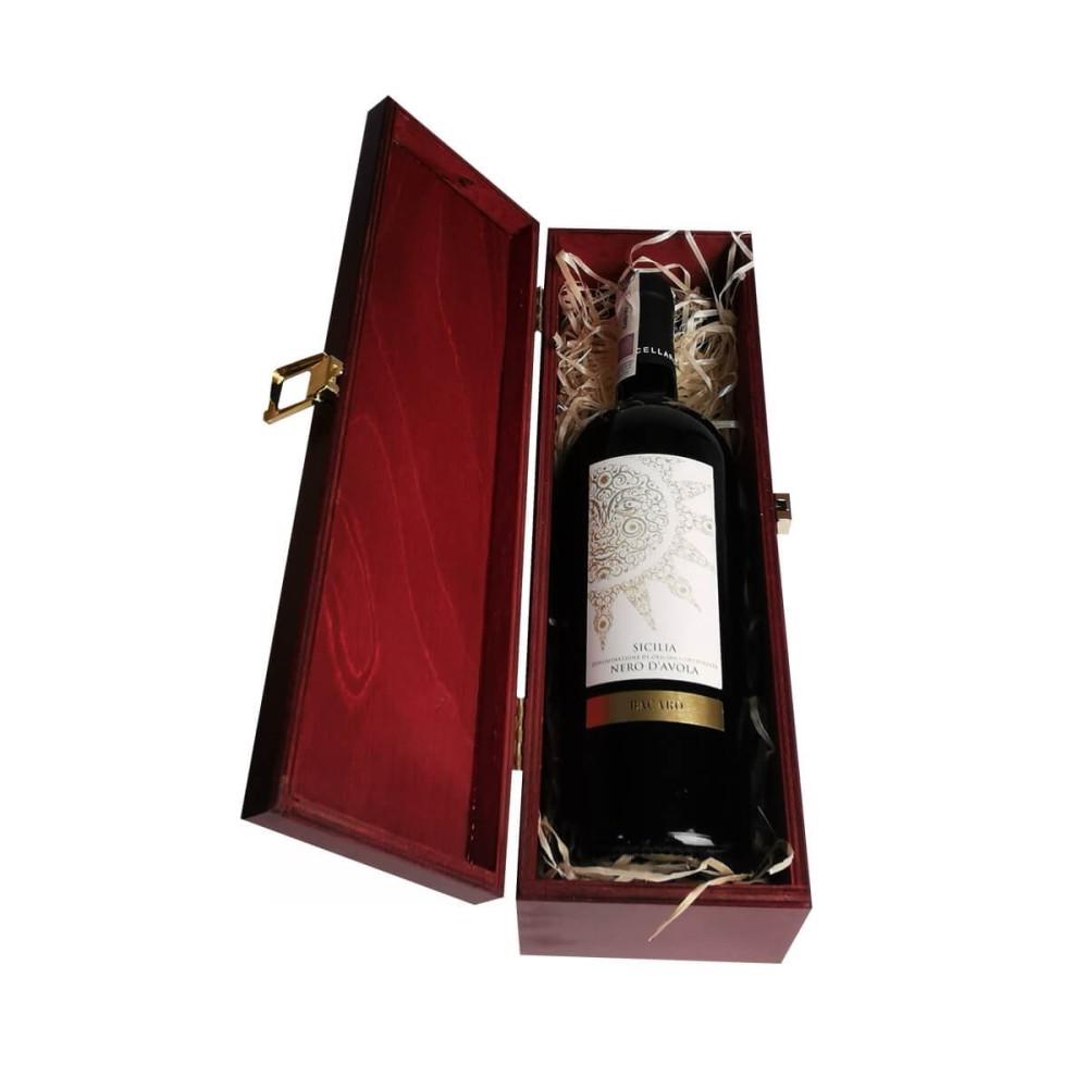 BACARO NERO D’AVOLA 0,75L W SKRZYNCE DREWNIANEJ