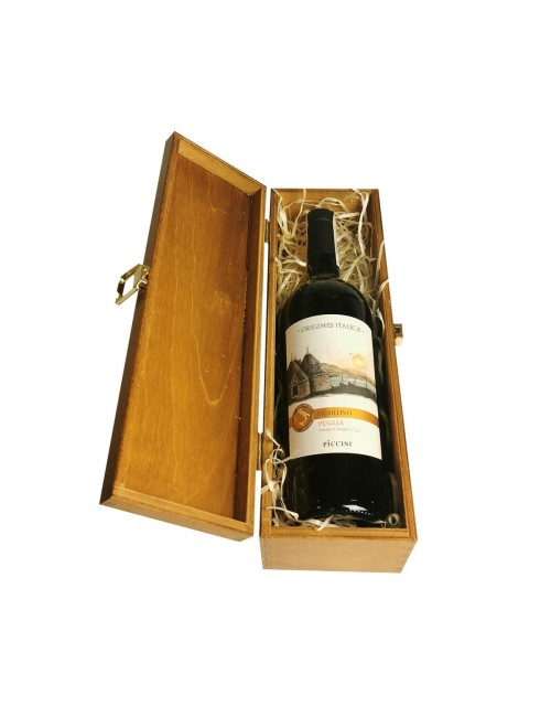 PICCINI PUGLIA PRIMITIVO 0,75L W SKRZYNCE DREWNIANEJ