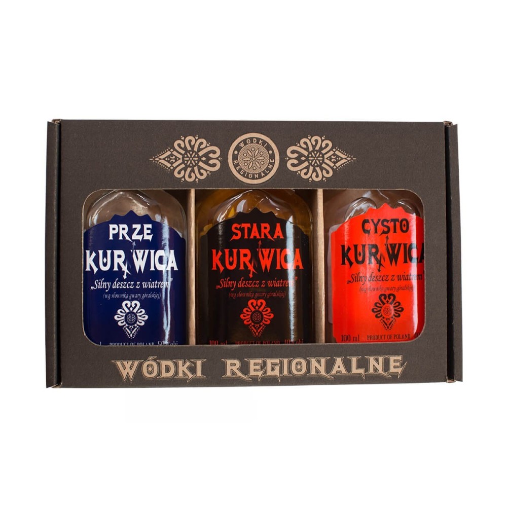 ZESTAW PREZENTOWY 2 KURNWICA WÓDKA 3x0,1L