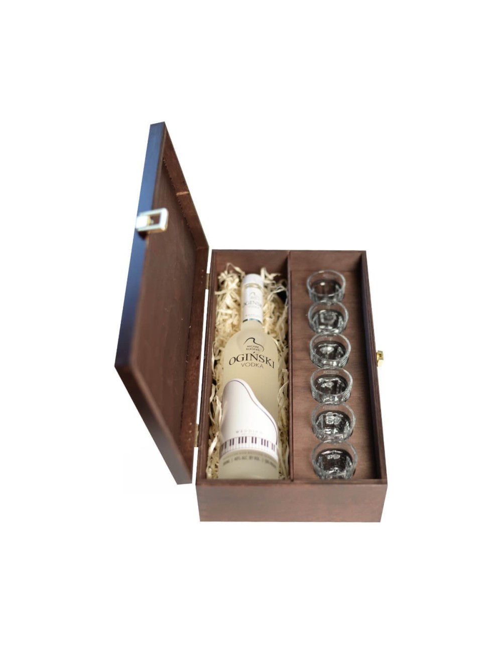 OGIŃSKI VODKA 0,5L 40% W SKRZYNCE DREWNIANEJ + 6 KIELISZKÓW