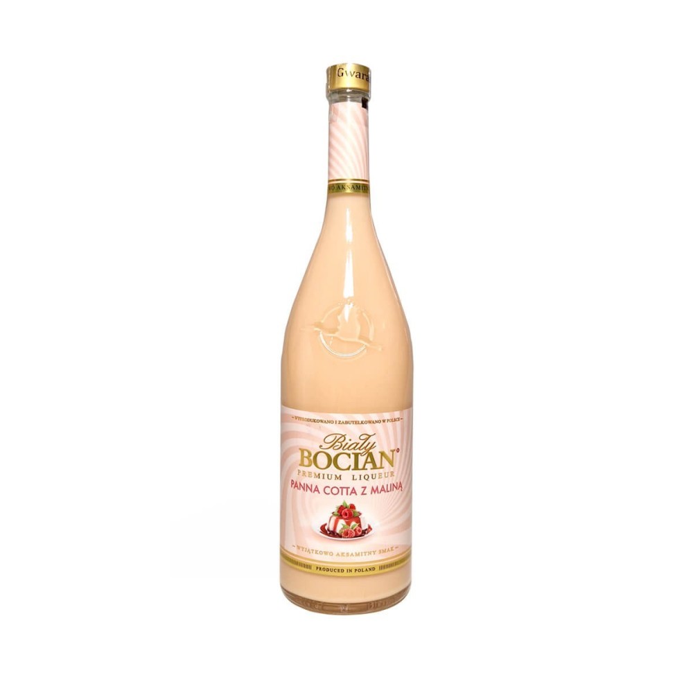 BIAŁY BOCIAN PANNA COTTA Z MALINĄ LIKIER 0,5L 16%
