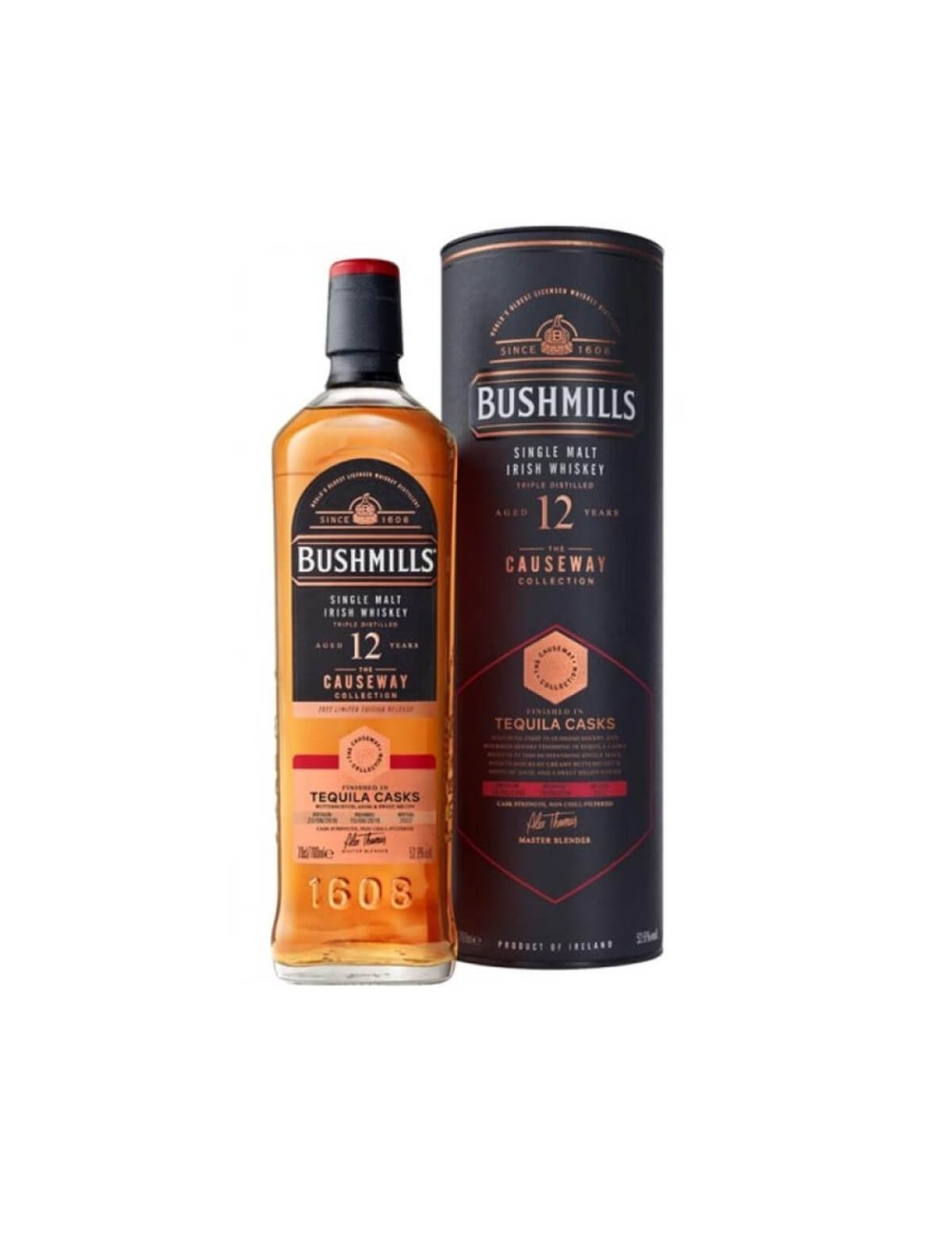 BUSHMILLS 12YO TEQUILA CASKS FINISH THE CAUSEWAY COLLECTION IRISH WHISKEY 0,7L 52,8%
