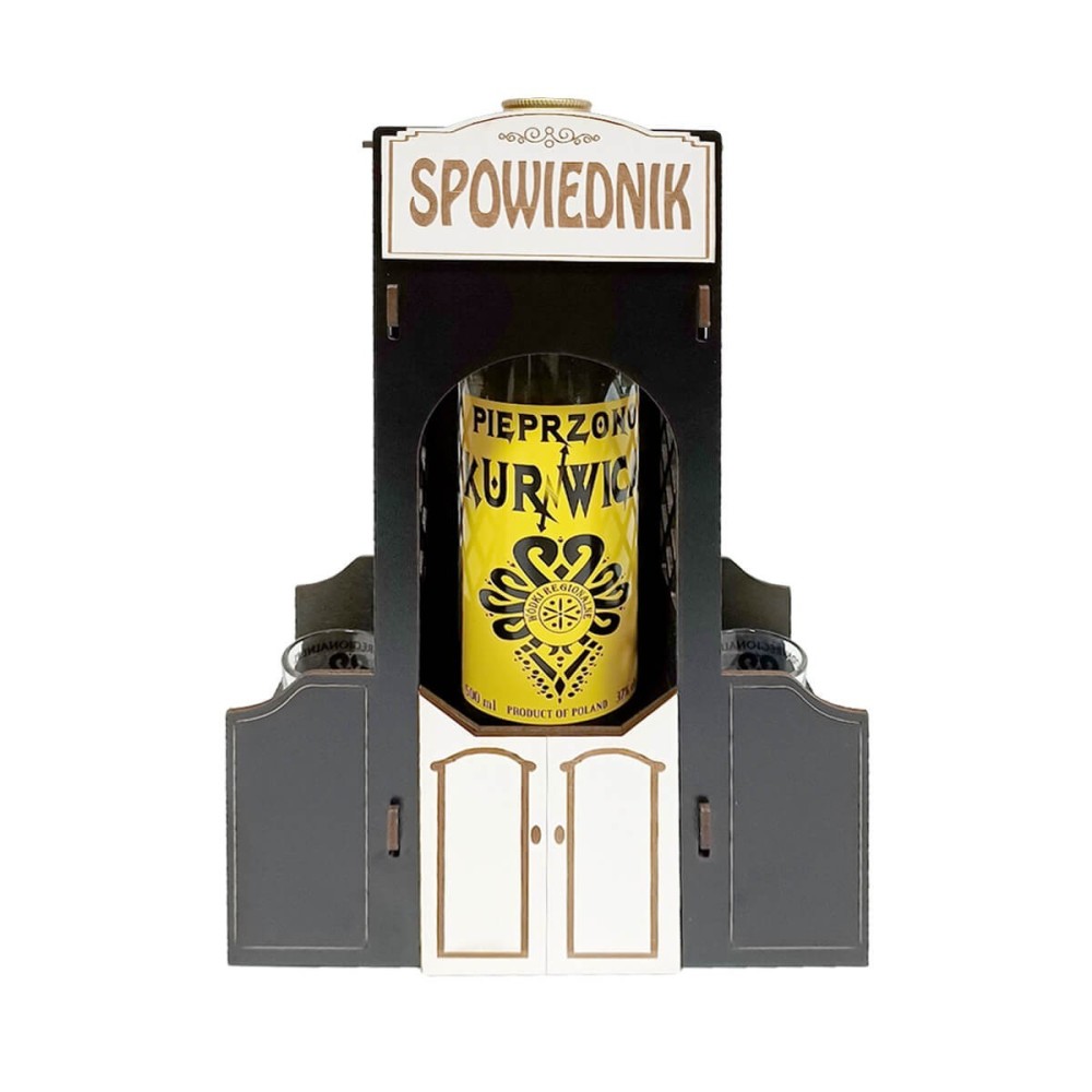 PIEPRZONO KURNWICA SPOWIEDNIK WÓDKA 0,5L 37% + 2 KIELISZKI