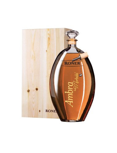 RONER LA MORBIDA AMBRA GRAPPA 1,5L 40% + SKRZYNKA DREWNIANA